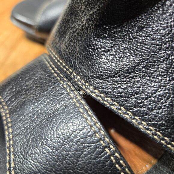 Soft Womens Size 8.5 Leather Open Toe Comfortable Slip on Heels Winter Discount - Picture 10 of 11